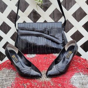 Vintage Genuine EEL skin heels & purse combo! 🤩